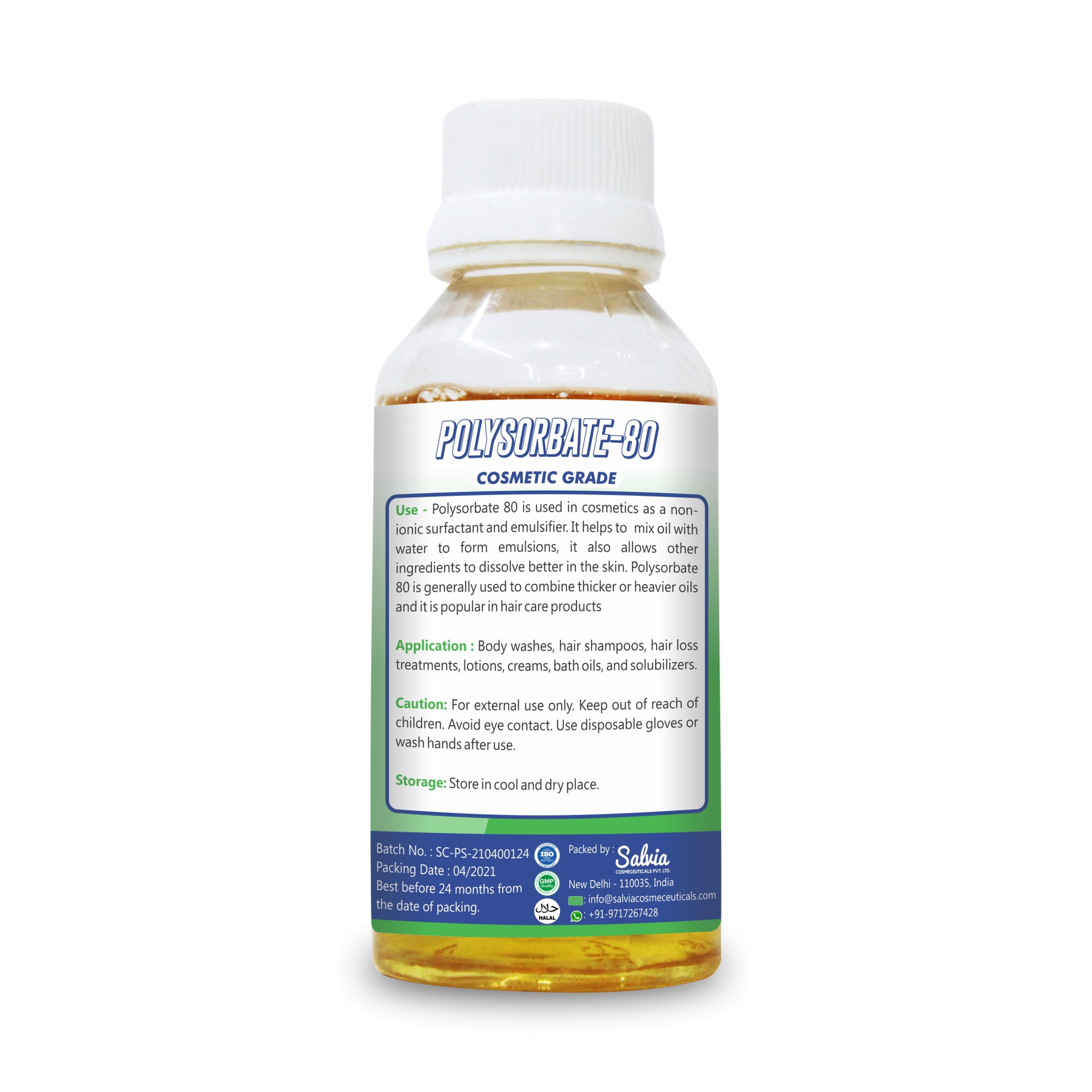 Polysorbate 80 Solubilizer Natural Cosmetic Ingredient for DIY